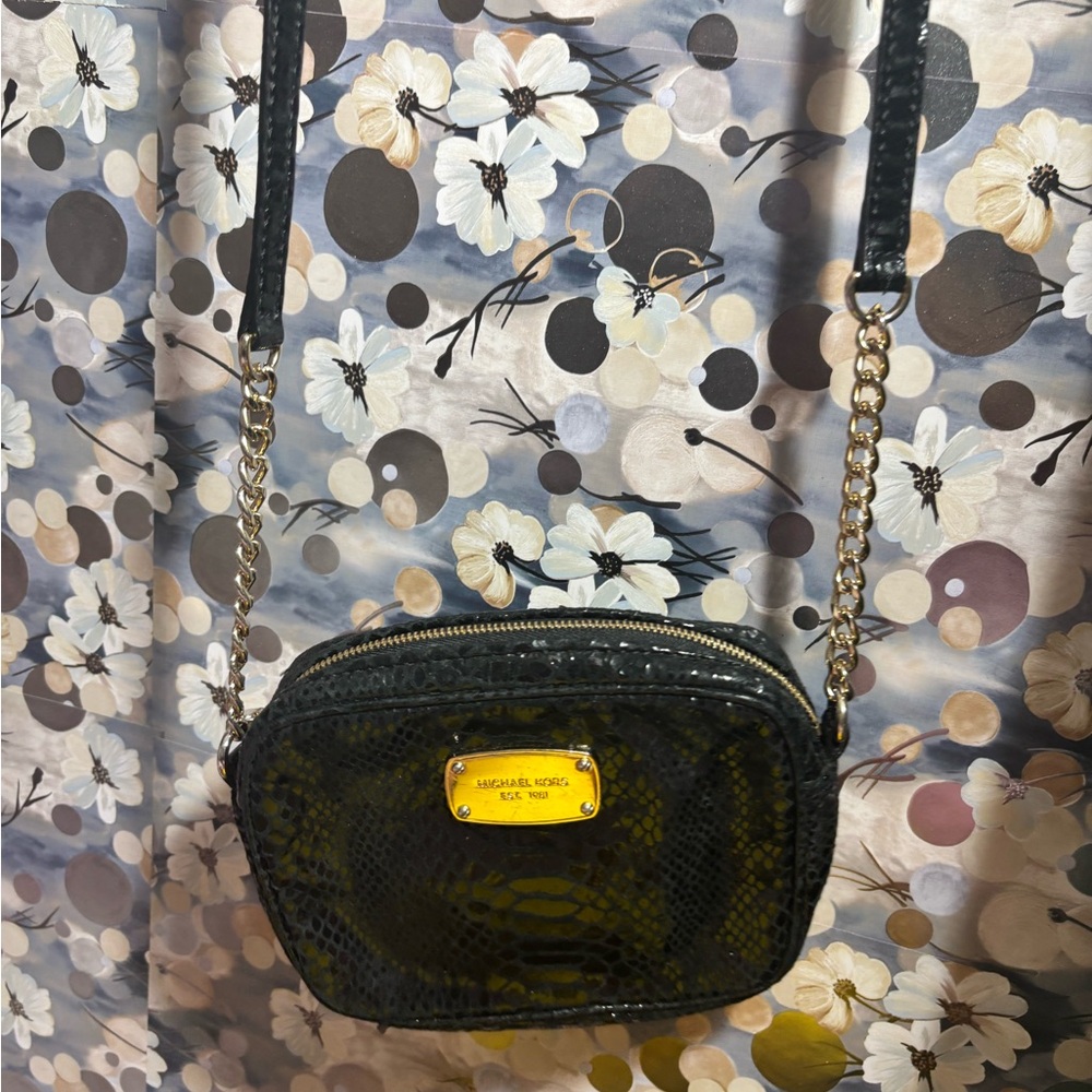 Michael Kors Black and Gold Crossbody Bag